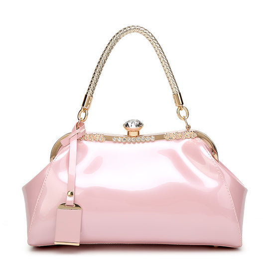 Damen elegante Handtasche mit funkelnden Details und hochwertigem Lackfinish Nord Taschen