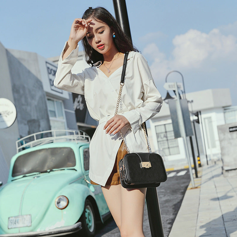 Damen Schultertasche mit strukturiertem Kunstleder und elegantem Verschluss Nord Taschen