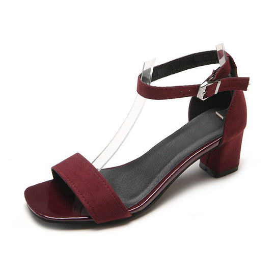 Damen nan elegante Sandalette im minimalistischen Design mit quadratischer Zehenpartie und verstellbarem Knöchelriemen
