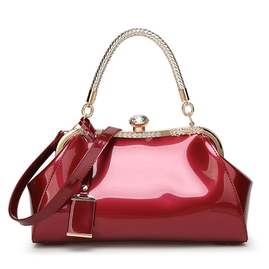 Damen elegante Handtasche mit funkelnden Details und hochwertigem Lackfinish Nord Taschen