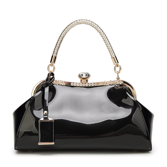 Damen elegante Handtasche mit funkelnden Details und hochwertigem Lackfinish Nord Taschen