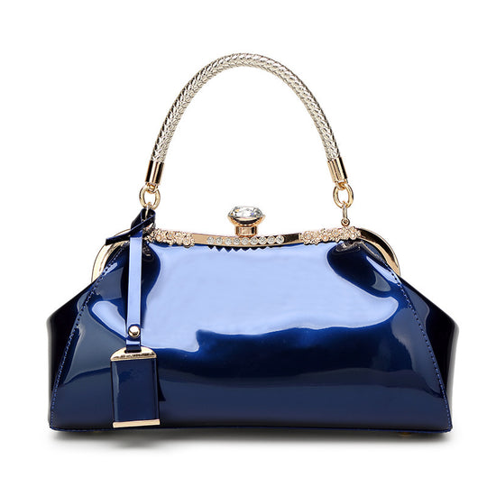 Damen elegante Handtasche mit funkelnden Details und hochwertigem Lackfinish Nord Taschen