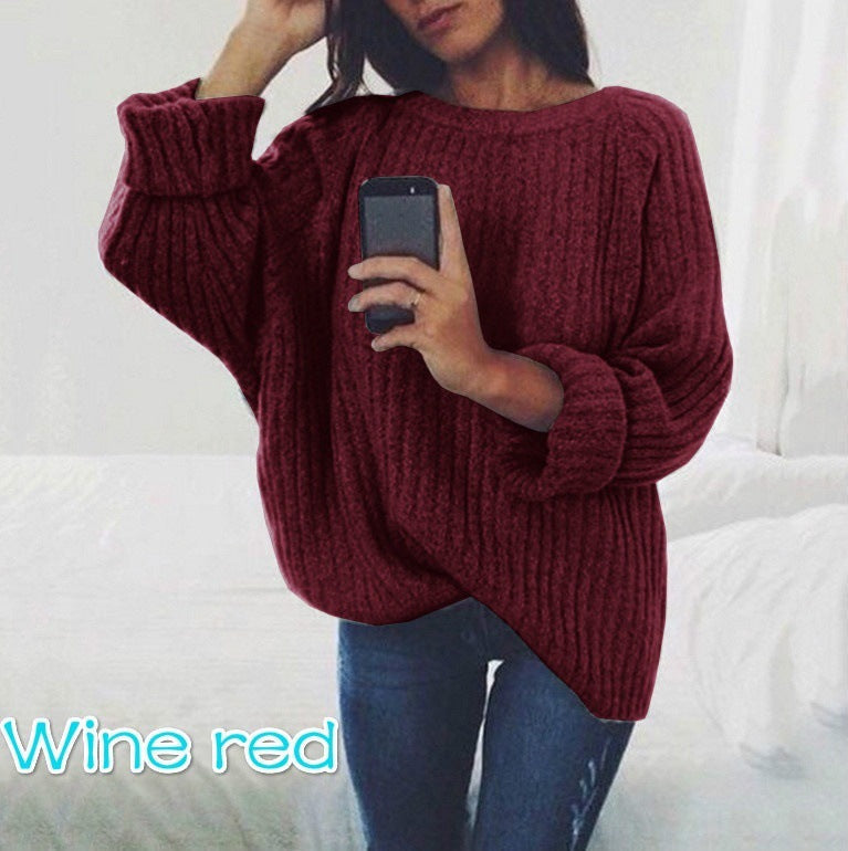 Damen Grobstrickpullover mit lockerer Passform und trendigem Rippenmuster