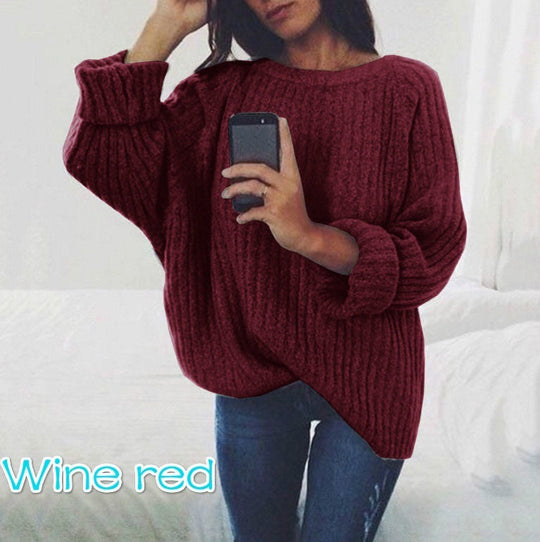 Damen Grobstrickpullover mit lockerer Passform und trendigem Rippenmuster