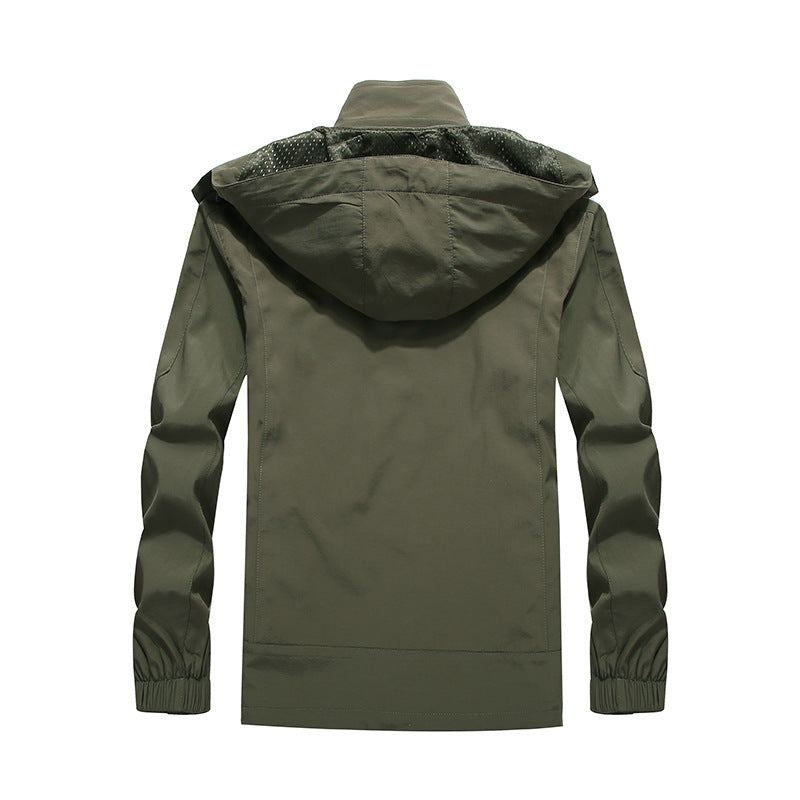 Herren wasserdichte Softshell-Outdoorjacke mit Kapuze, atmungsaktivem Mesh-Futter und verdeckten Reißverschlusselementen Nord Taschen