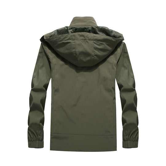 Herren wasserdichte Softshell-Outdoorjacke mit Kapuze, atmungsaktivem Mesh-Futter und verdeckten Reißverschlusselementen Nord Taschen