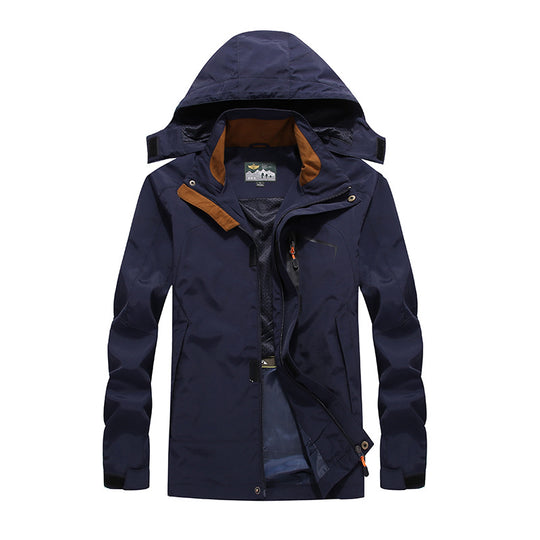 Herren wasserdichte Softshell-Outdoorjacke mit Kapuze, atmungsaktivem Mesh-Futter und verdeckten Reißverschlusselementen Nord Taschen