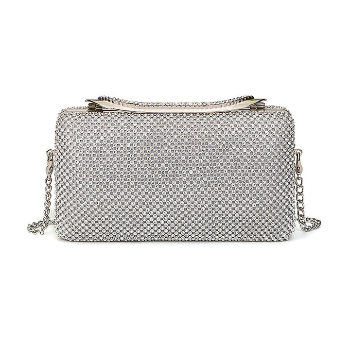 Damen Clutch mit funkelnder Paillettenverzierung und eleganter Kette Nord Taschen