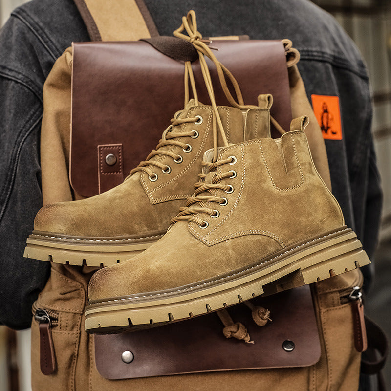 Modische Herren-Lederstiefel im Retro-Stil