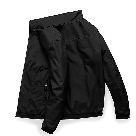Herren Leichte Microfaser-Bomberjacke mit Stehkragen und elastischen Bündchen Nord Taschen