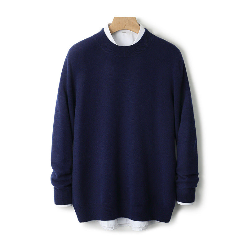 Herren-Wollpullover, dick, mit Stehkragen