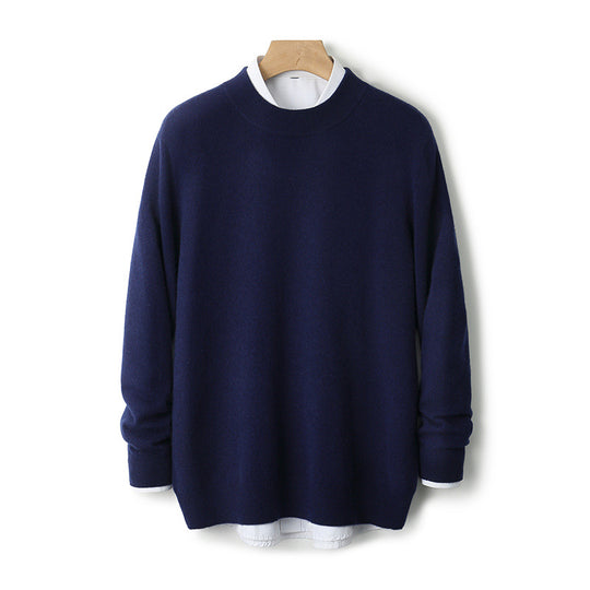 Herren-Wollpullover, dick, mit Stehkragen