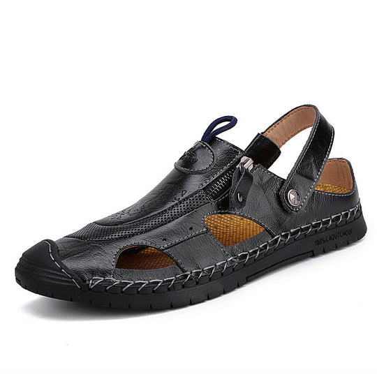Herren Atmungsaktive Ledersandalen mit verstellbarem Riemensystem Nord Taschen