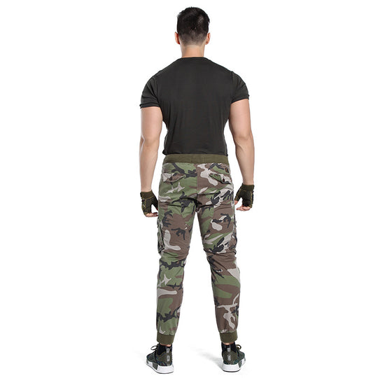 Herren Cargohose im Army-Stil mit elastischem Bund, Kordelzug und Bündchen Nord Taschen