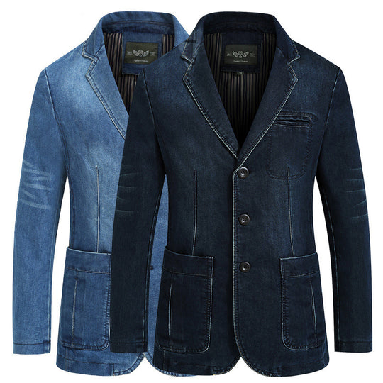 Herren modischer Denim Blazer Nord Taschen