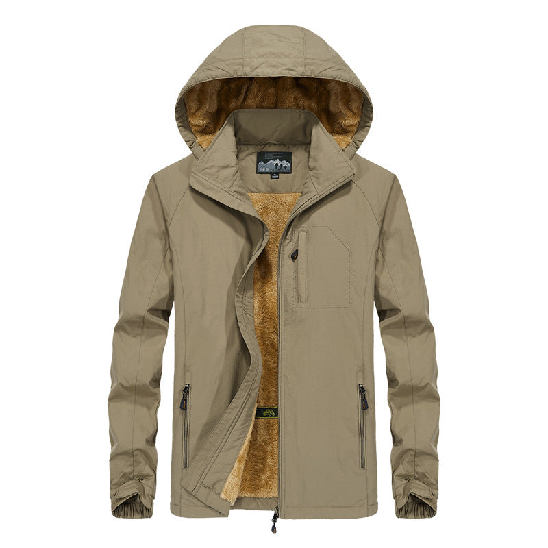 Herren Softshell-Outdoorjacke mit Teddy-Innenfutter, winddicht und Kapuze Nord Taschen