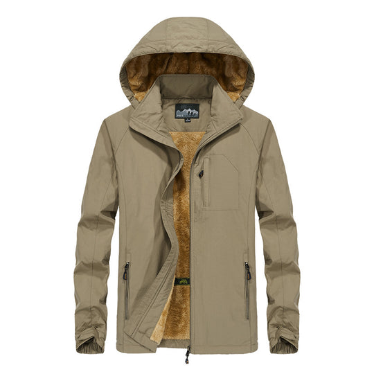 Herren Softshell-Outdoorjacke mit Teddy-Innenfutter, winddicht und Kapuze Nord Taschen