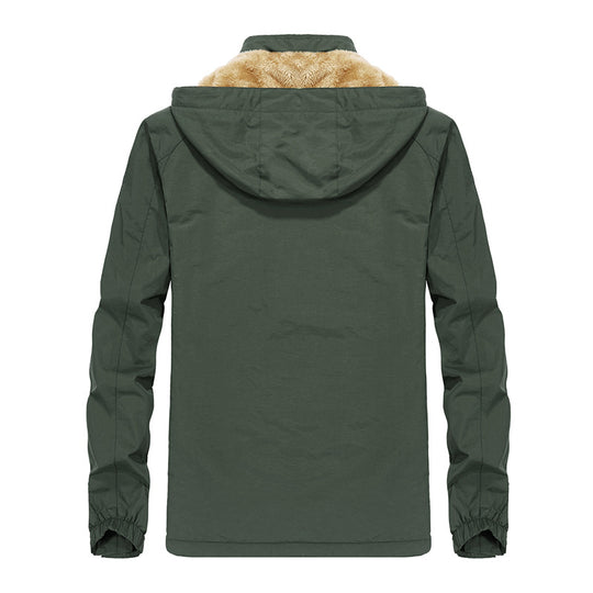 Herren Softshell-Outdoorjacke mit Teddy-Innenfutter, winddicht und Kapuze Nord Taschen