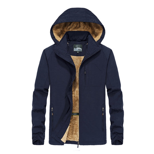 Herren Softshell-Outdoorjacke mit Teddy-Innenfutter, winddicht und Kapuze Nord Taschen