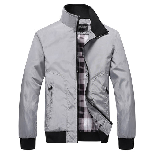 Herren Kurzblouson mit kariertem Innenfutter, Stehkragen und Reißverschlusstaschen Nord Taschen