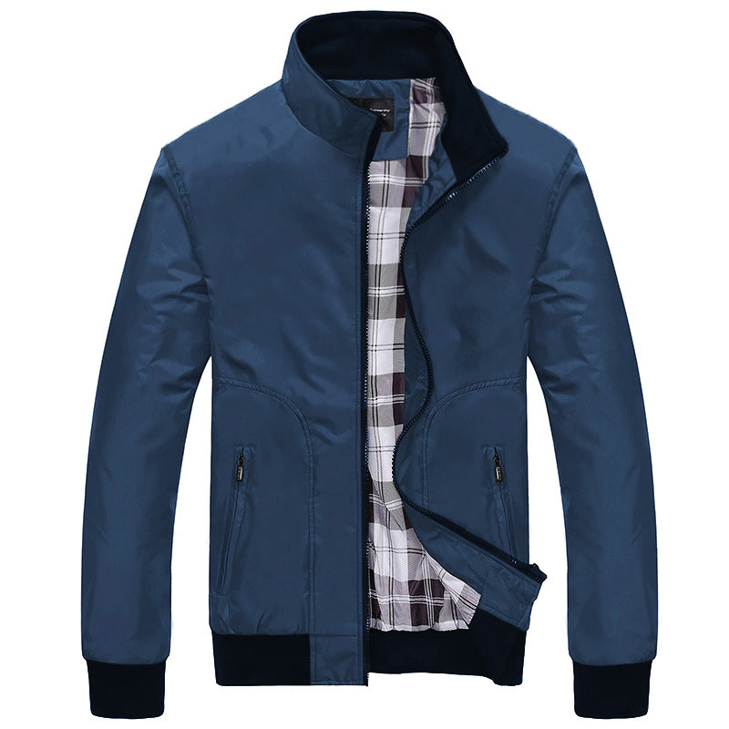 Herren Kurzblouson mit kariertem Innenfutter, Stehkragen und Reißverschlusstaschen Nord Taschen