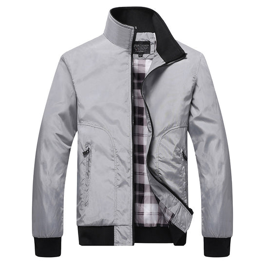 Herren Kurzblouson mit kariertem Innenfutter, Stehkragen und Reißverschlusstaschen Nord Taschen