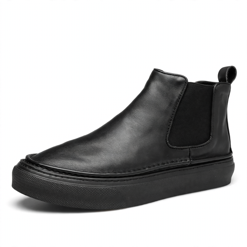 Herren-Stiefel aus Narbenleder, gefüttert