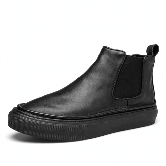 Herren-Stiefel aus Narbenleder, gefüttert