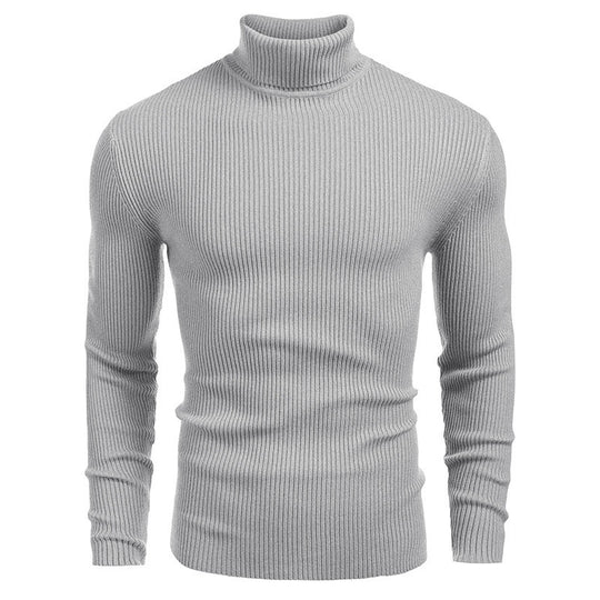 Herren-Rollkragenpullover, Langarm, Strick