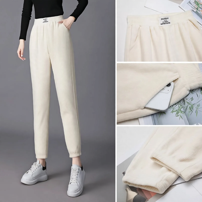 Damen-Cordhose im Harem-Stil, gefüttert