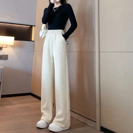 Damen-Cordhose aus Chenille, gefüttert