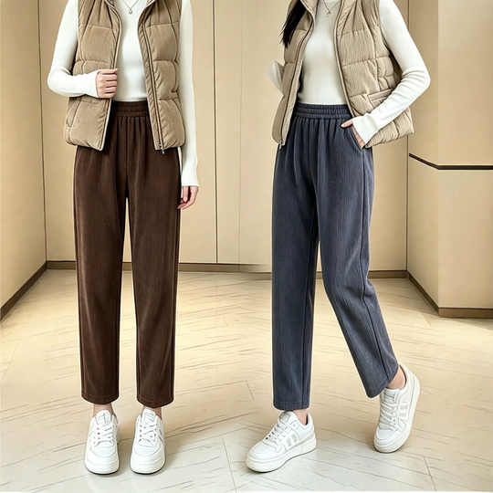 Damen-Haremshose aus Chenille, gefüttert