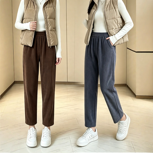 Damen-Haremshose aus Chenille, gefüttert