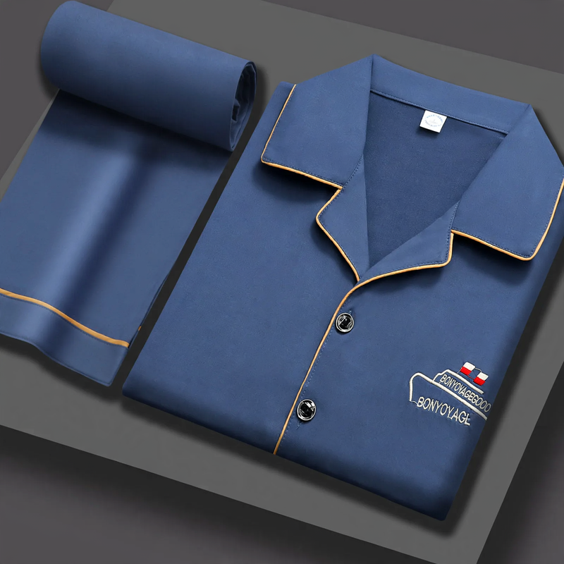 Herren-Pyjama-Set, 100% Baumwolle, vielseitig tragbar