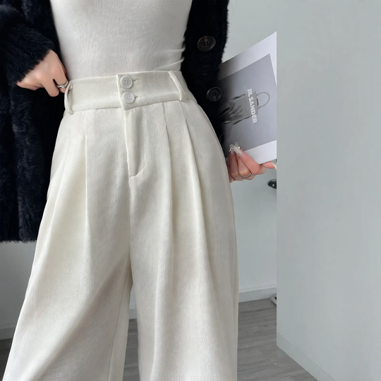 Damen-Cordhose, gefüttert, gerader Schnitt
