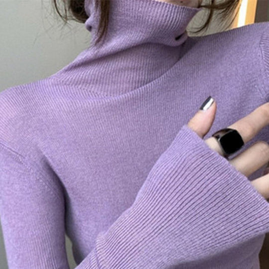 Körpernaher Rollkragen-Pullover, verschiedene Farben