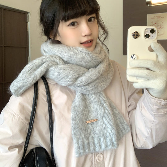 Alpakawolle Strickschal, warm und weich, 24x165 cm