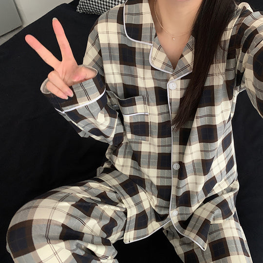 Damen-Pyjama-Set, langärmelig, mit Sternenmuster