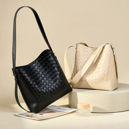 Nord Taschen | Umhängetasche für Damen - Modische Schultertasche mit geflochtenem Design und verstellbarem Riemen