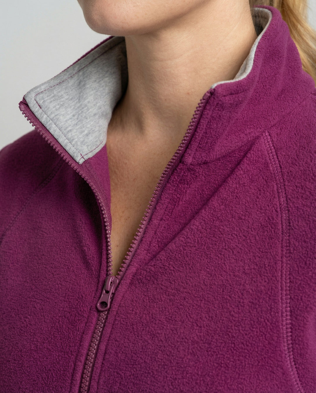 Damen Fleecejacke Stehkragen