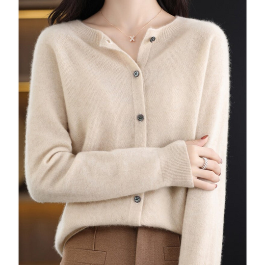 Damen Rundhals Cardigan Pullover