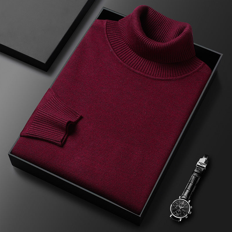 Warmer Herren-Rollkragenpullover, gestrickt