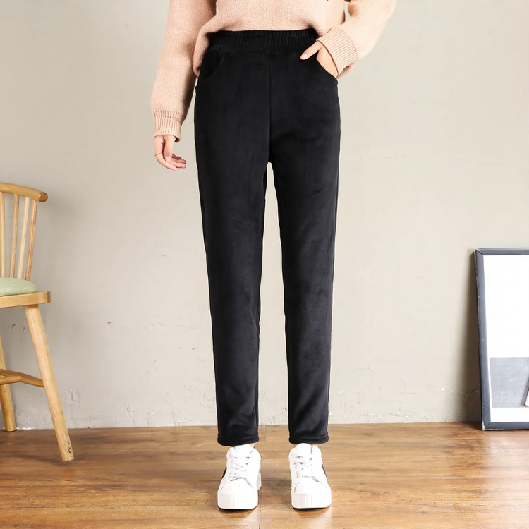 Damen-Cordhose, gefüttert, lässiger Schnitt