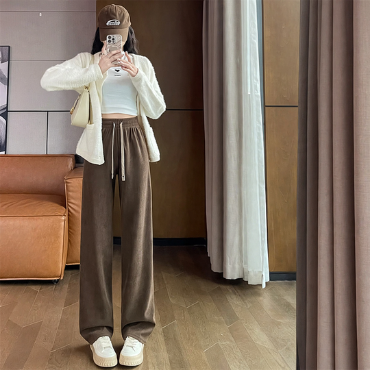 Kord-Hosen mit weitem Bein für Damen