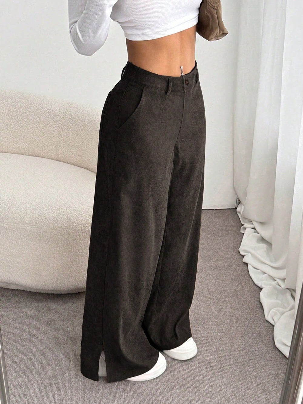Retro Cord-Hose mit geradem Bein