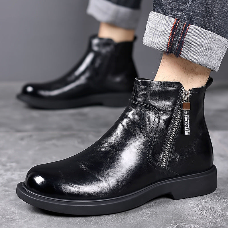 Herren-Chelsea-Stiefel aus Rindsleder, gefüttert