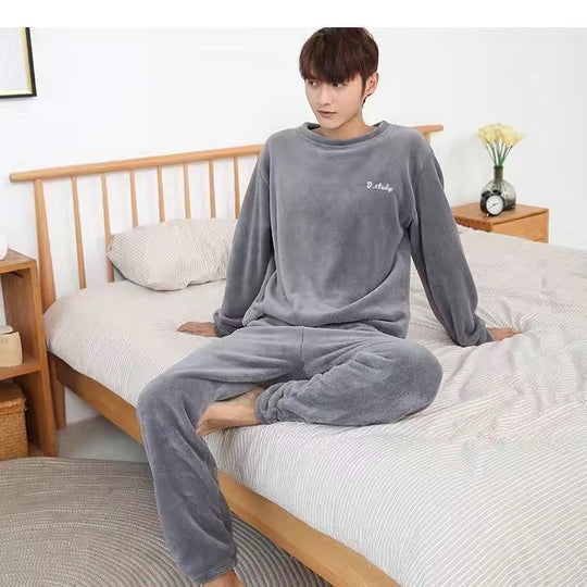 Paar-Pyjama-Set aus dickem Korallenfleece
