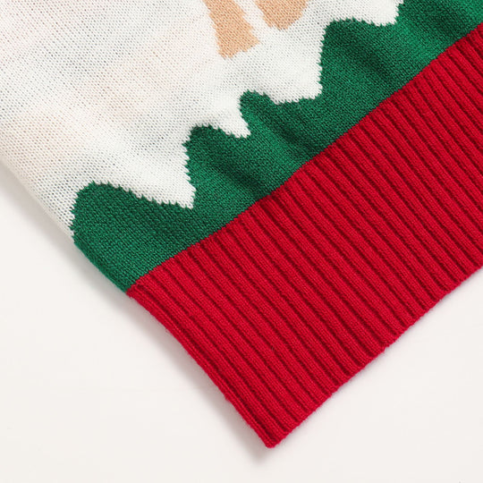 Weihnachtspullover mit Jacquard-Muster, Rundhalsausschnitt