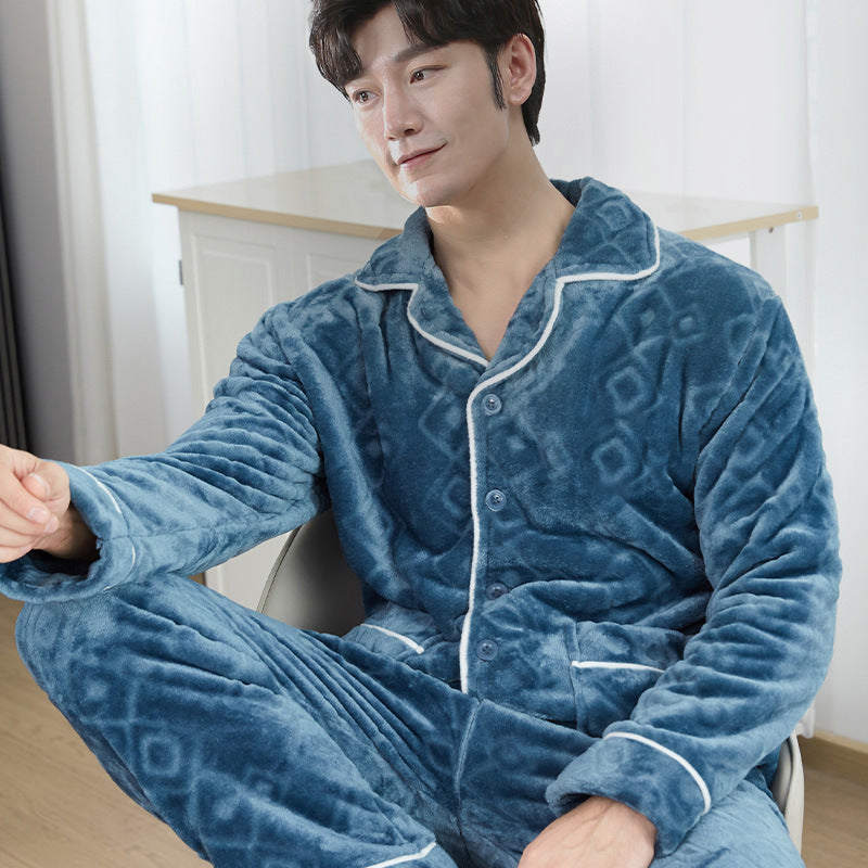 Warmer Herren-Hausanzug aus Flanell
