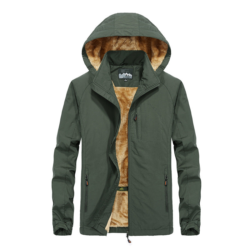 Herren Softshell-Outdoorjacke mit Teddy-Innenfutter, winddicht und Kapuze Nord Taschen